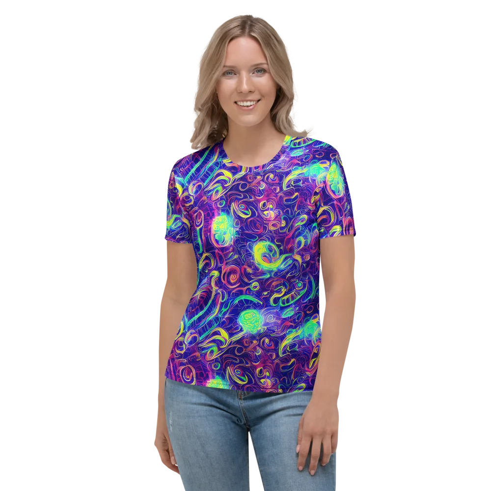 Limefire Ribbons on Women's Crew Neck T-Shirt — Front