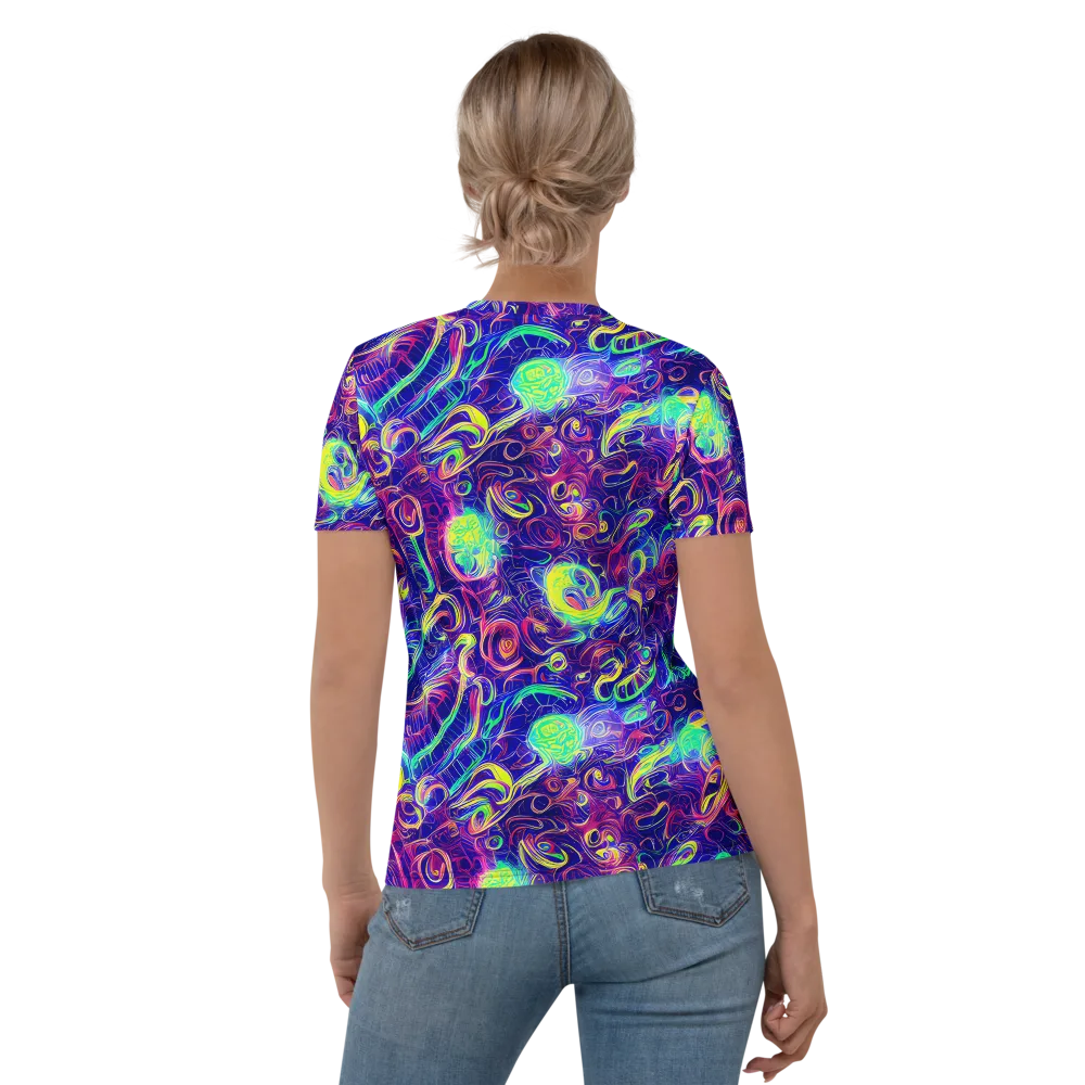 Limefire Ribbons on Women's Crew Neck T-Shirt — Back