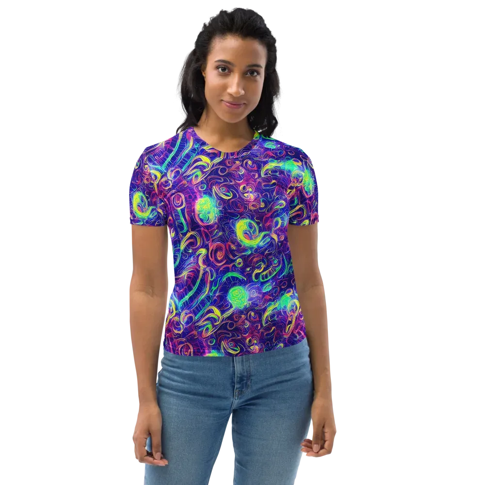 Limefire Ribbons on Women's Crew Neck T-Shirt — Front