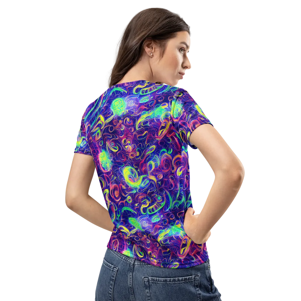 Limefire Ribbons on Women's Crew Neck T-Shirt — Back