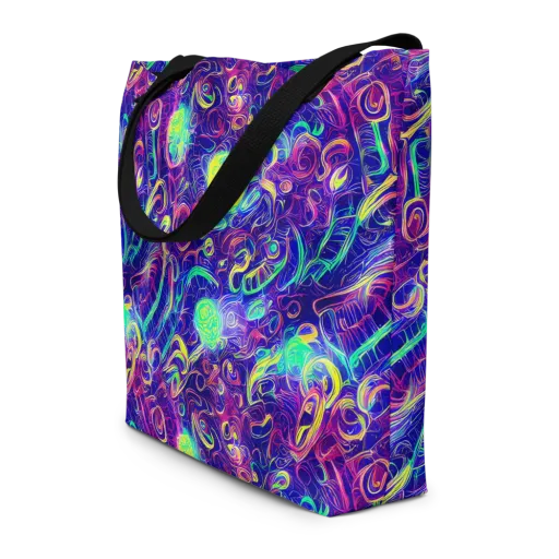 Limefire Ribbons on a Large Tote Bag W/ Pocket