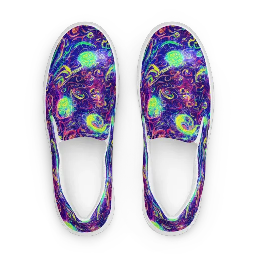 Limefire Ribbons on a Women's Slip-On Canvas Shoes