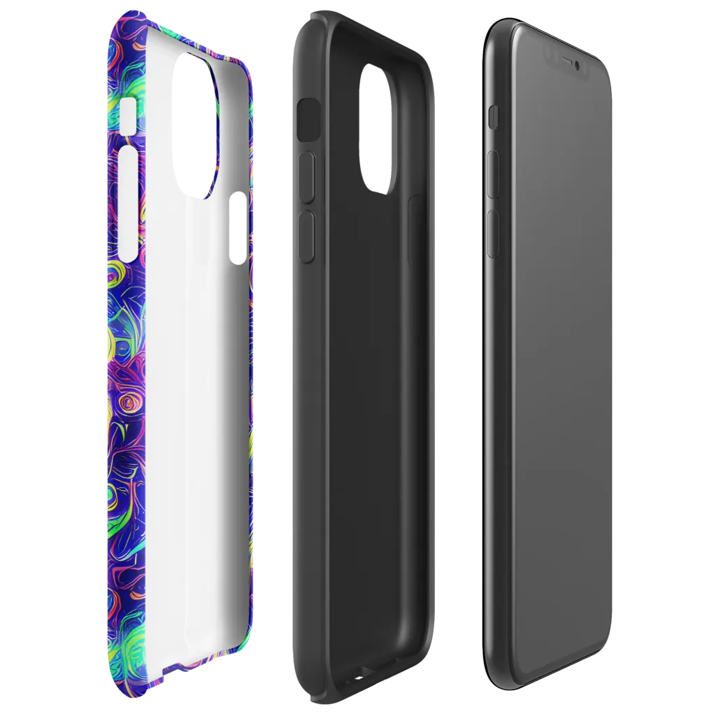 Limefire Ribbons on Tough Case for iPhone® — Right