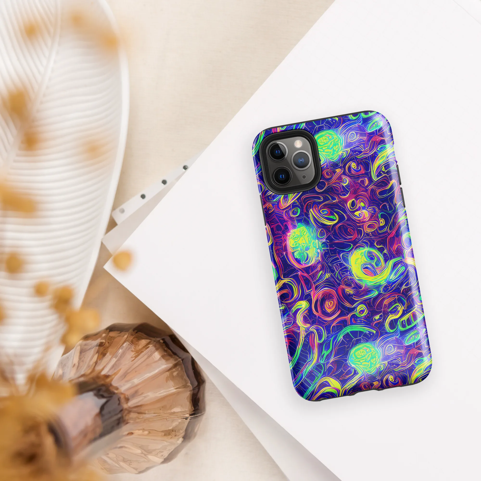 Limefire Ribbons on Tough Case for iPhone® — Front