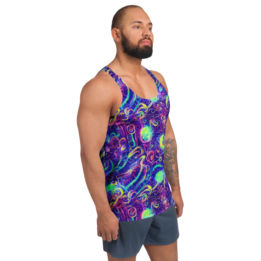 Limefire Ribbons on Men's Tank Top — Right Front