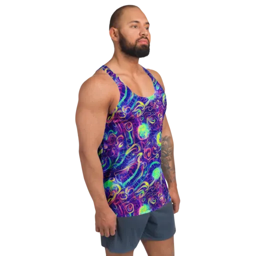 Limefire Ribbons on a Men's Tank Top