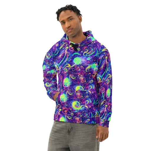 Limefire Ribbons on a Cotton Hoodie