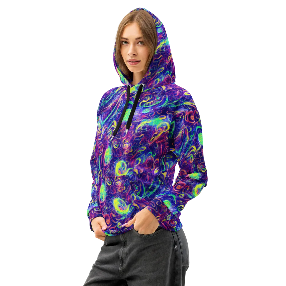 Limefire Ribbons on Cotton Hoodie — Left Front