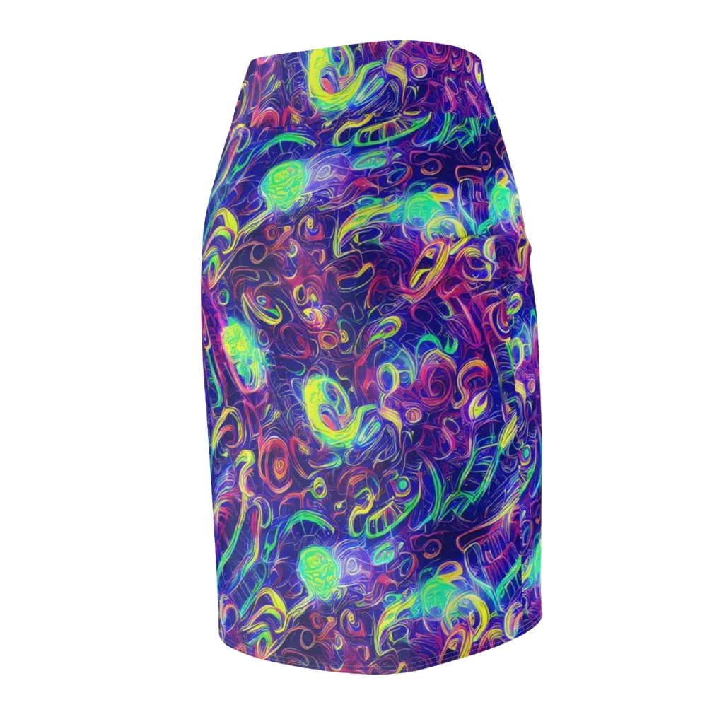 Limefire Ribbons on Pencil Skirt — Back Side