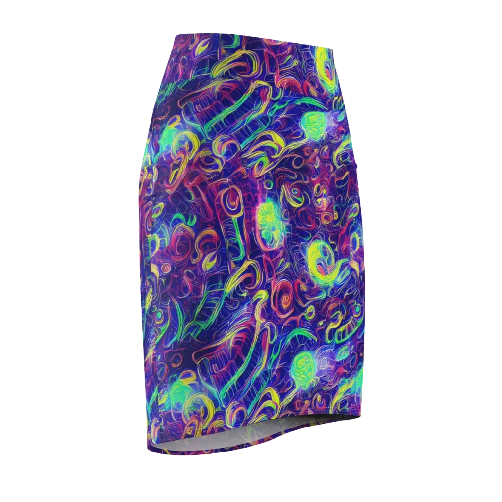 Limefire Ribbons on Pencil Skirt — Front Side