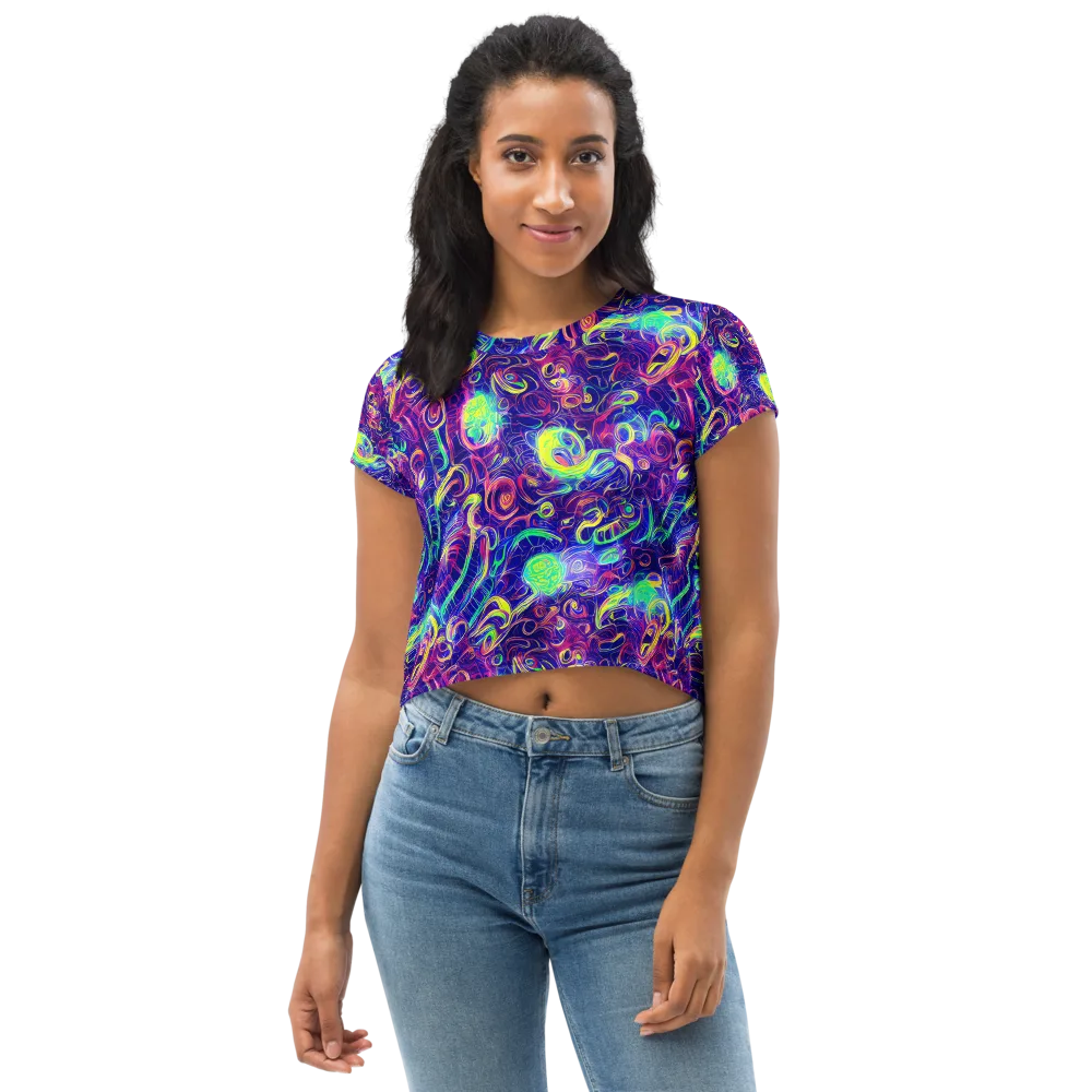 Limefire Ribbons on Crop Tee — Front