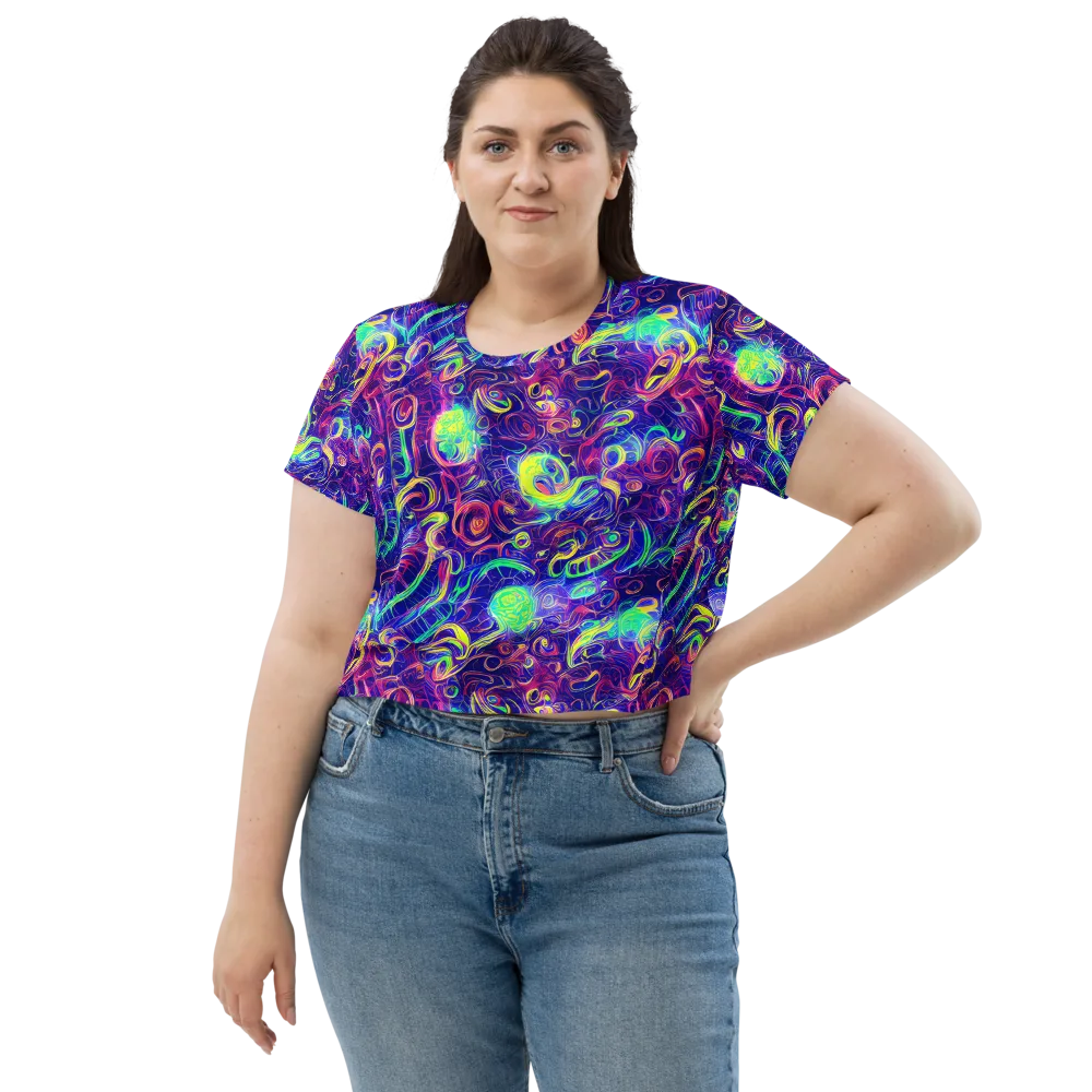 Limefire Ribbons on Crop Tee — Front