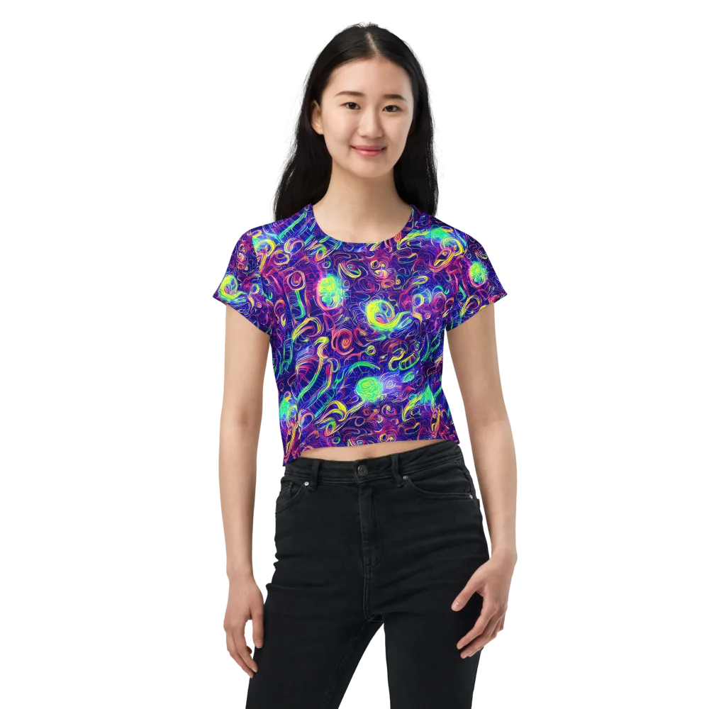 Limefire Ribbons on Crop Tee — Front