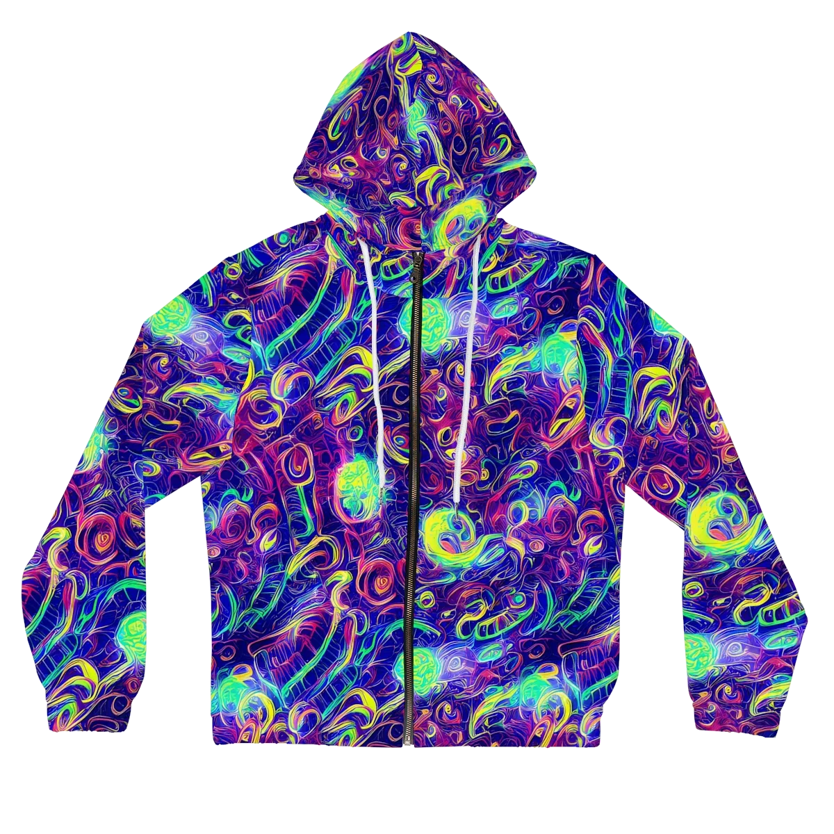 Limefire Ribbons on Women's Full-Zip Hoodie — Front