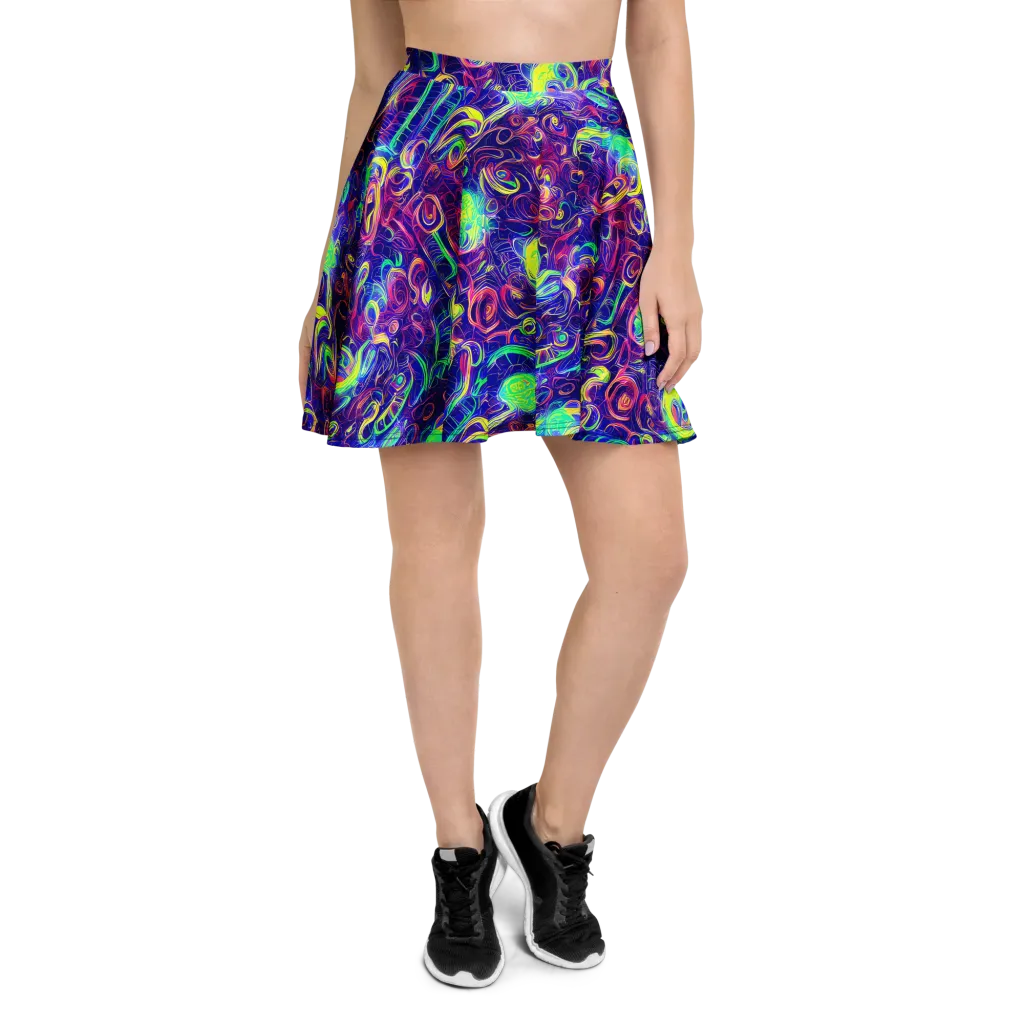 Limefire Ribbons on Skater Skirt — Front
