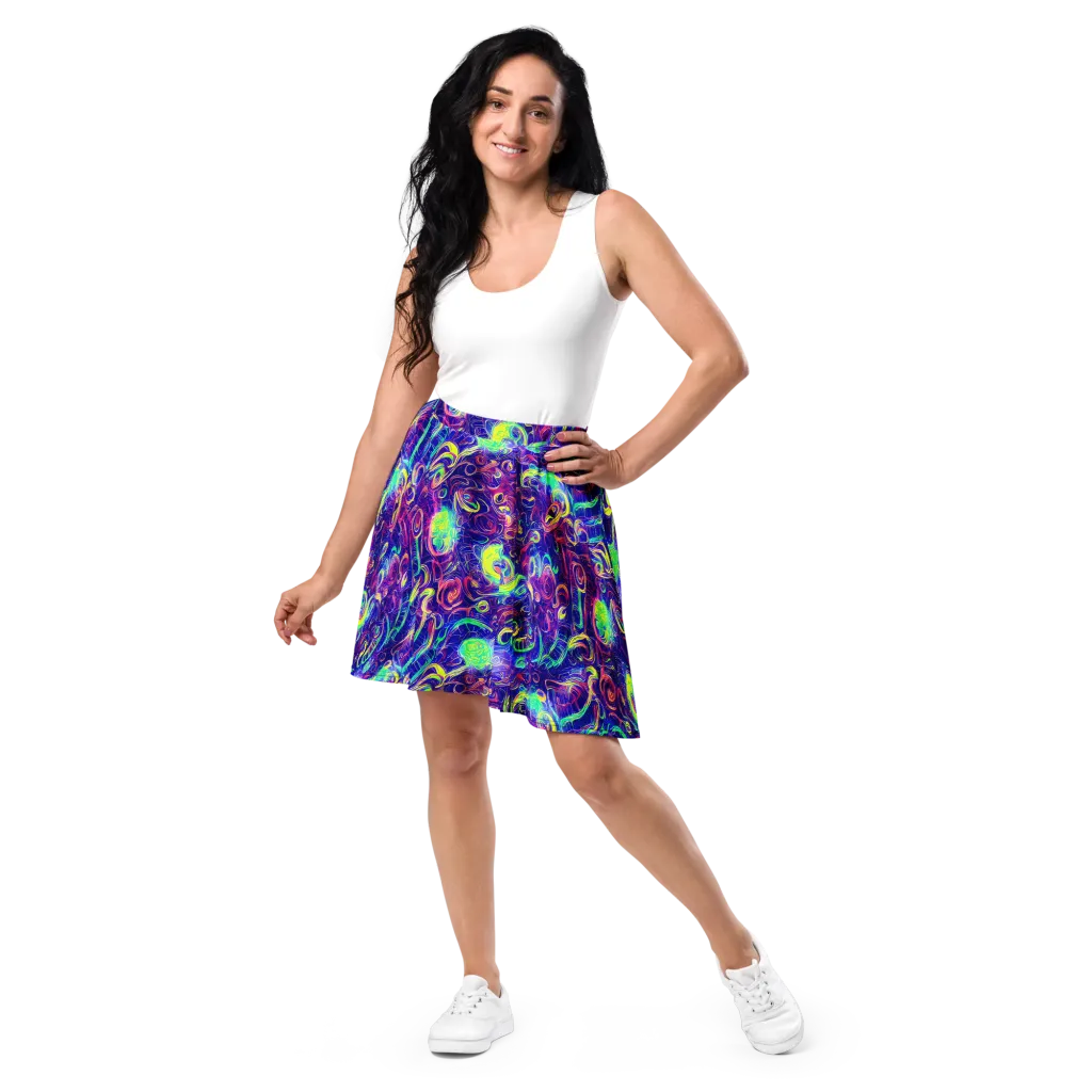 Limefire Ribbons on Skater Skirt — Front