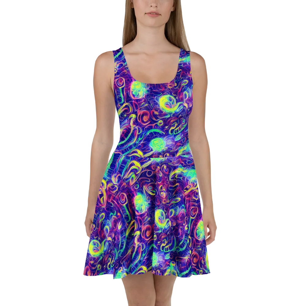 Limefire Ribbons on Skater Dress — Front