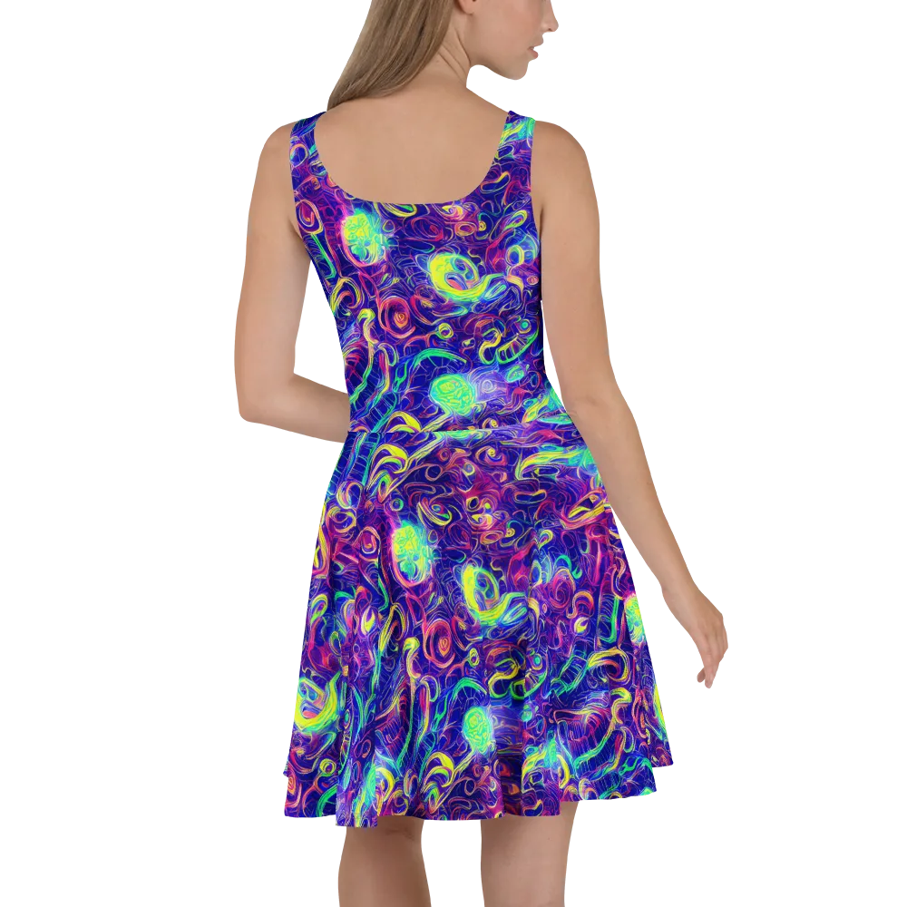 Limefire Ribbons on Skater Dress — Back