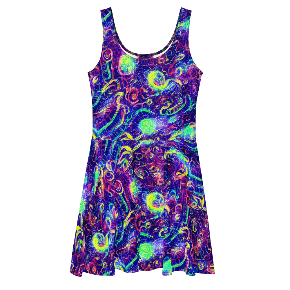 Limefire Ribbons on Skater Dress — Front