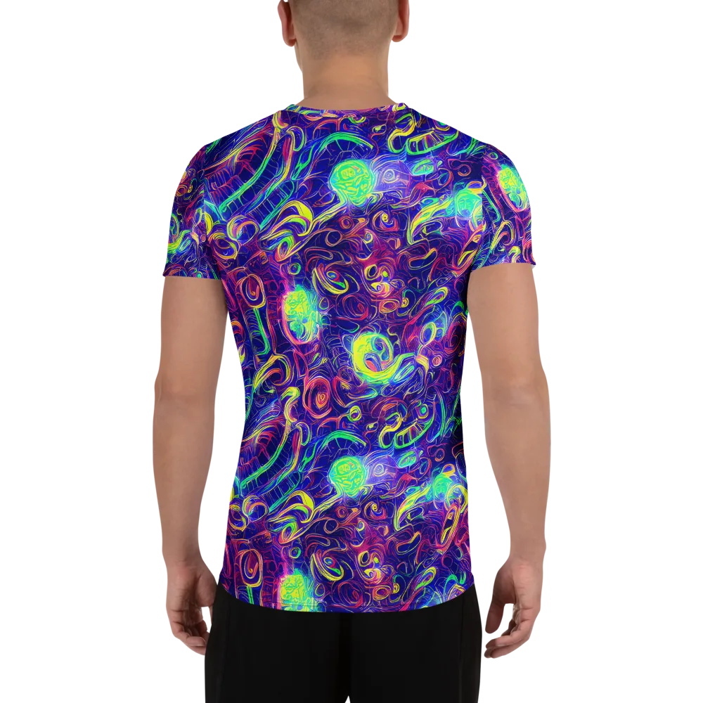 Limefire Ribbons on Men's Athletic T-Shirt — Back