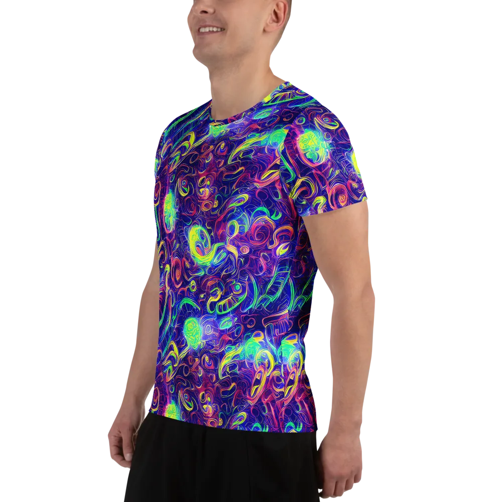 Limefire Ribbons on Men's Athletic T-Shirt — Left
