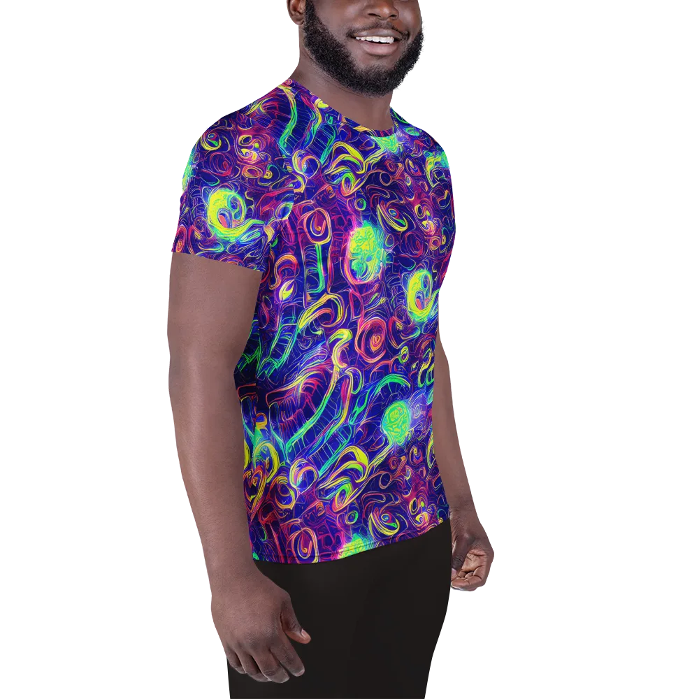 Limefire Ribbons on Men's Athletic T-Shirt — Right