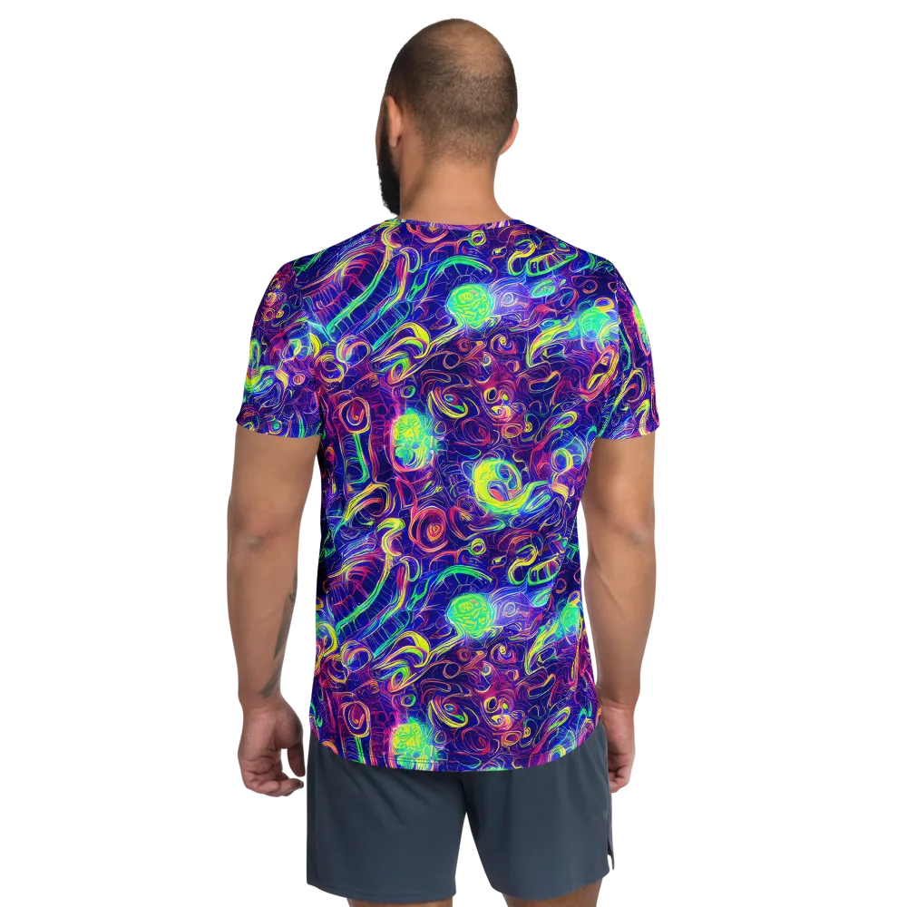 Limefire Ribbons on Men's Athletic T-Shirt — Back