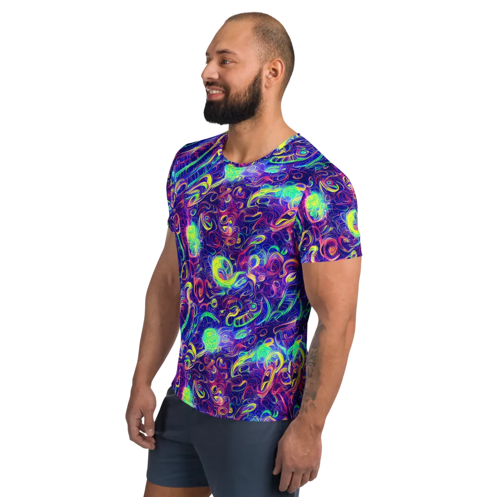Limefire Ribbons on Men's Athletic T-Shirt — Left