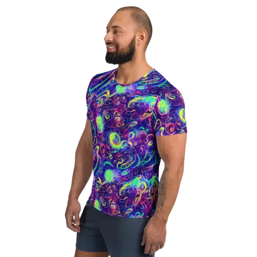 Limefire Ribbons on a Men's Athletic T-Shirt