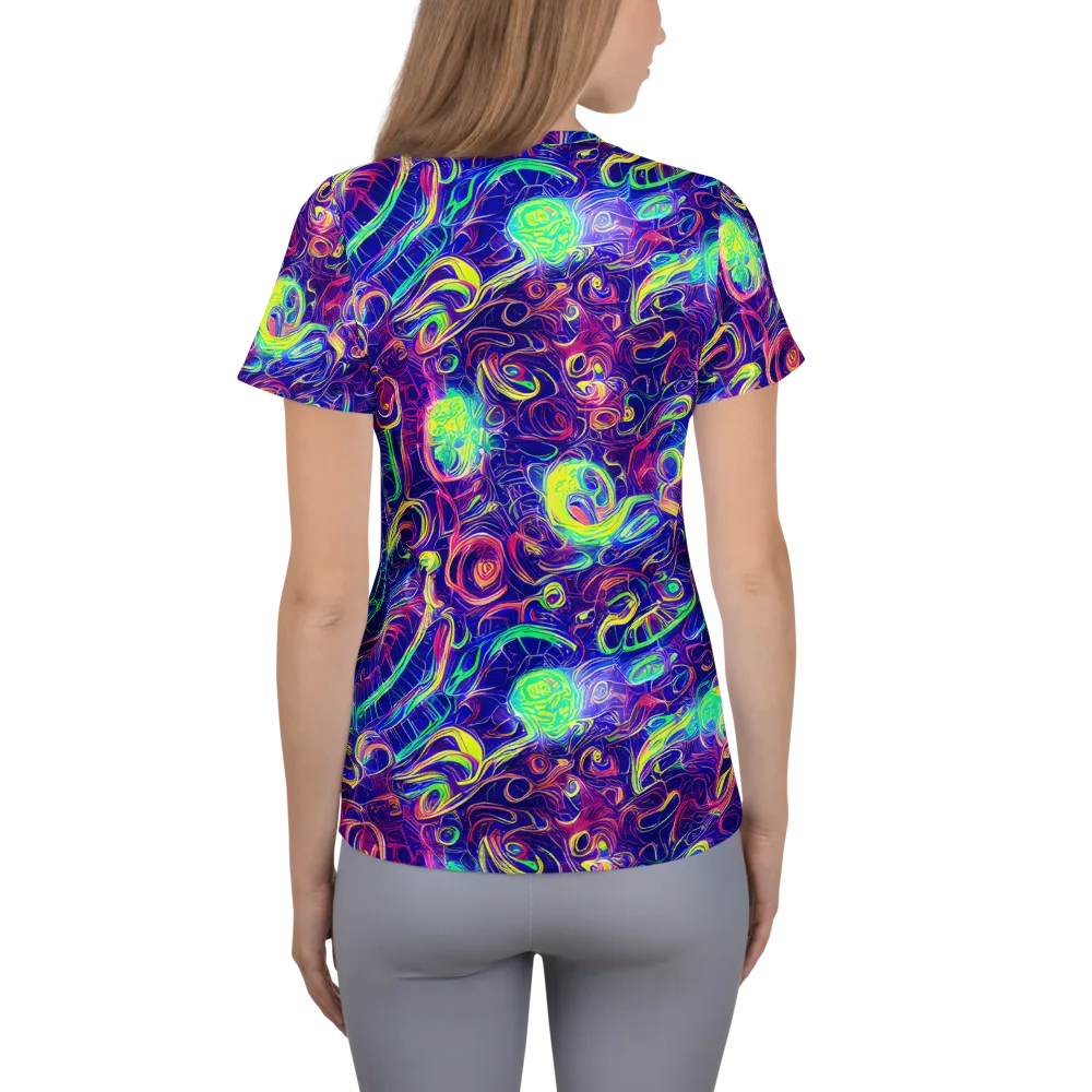 Limefire Ribbons on Women's Athletic T-Shirt — Back