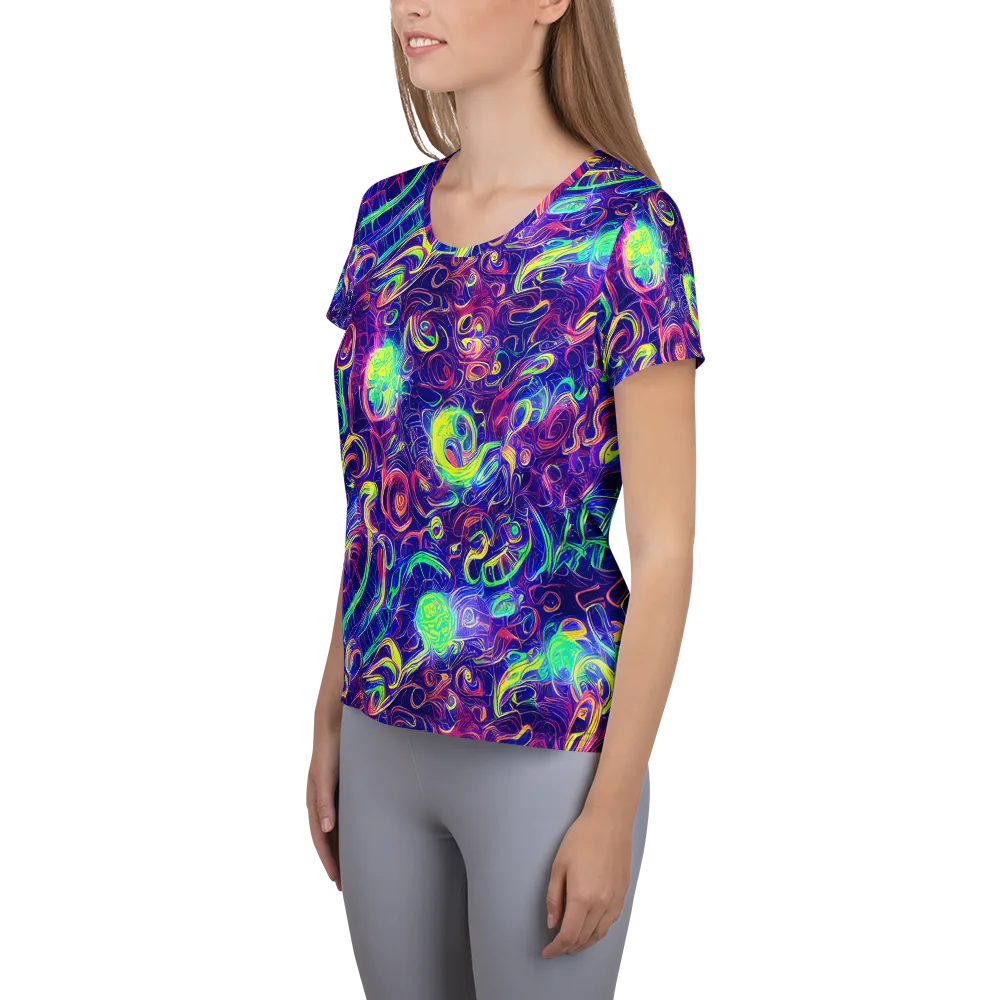 Limefire Ribbons on Women's Athletic T-Shirt — Left