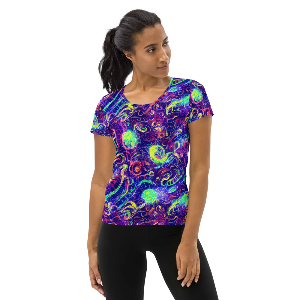 Limefire Ribbons on Women's Athletic T-Shirt — Front