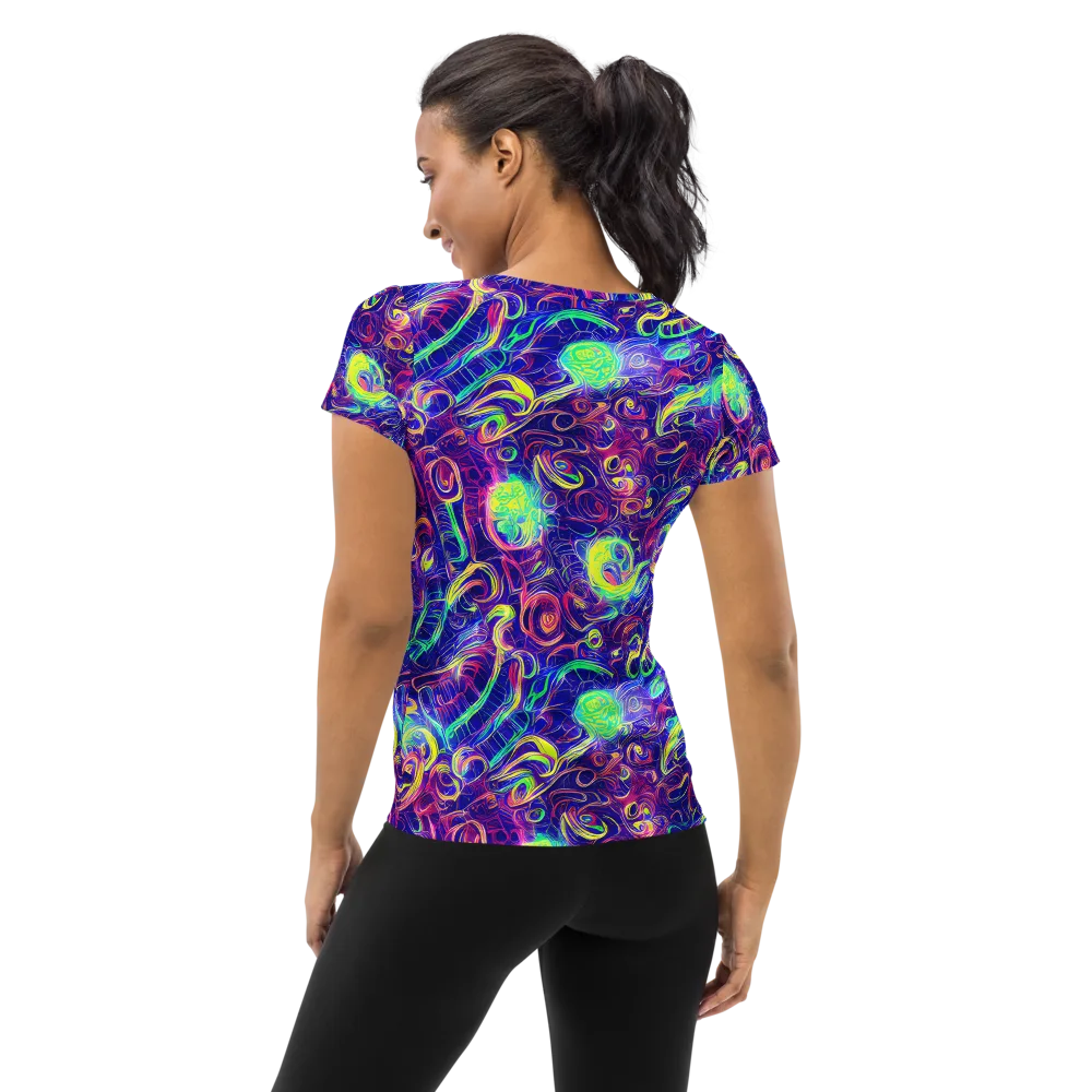 Limefire Ribbons on Women's Athletic T-Shirt — Back