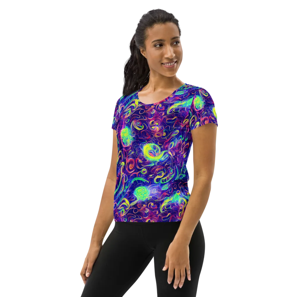 Limefire Ribbons on Women's Athletic T-Shirt — Left