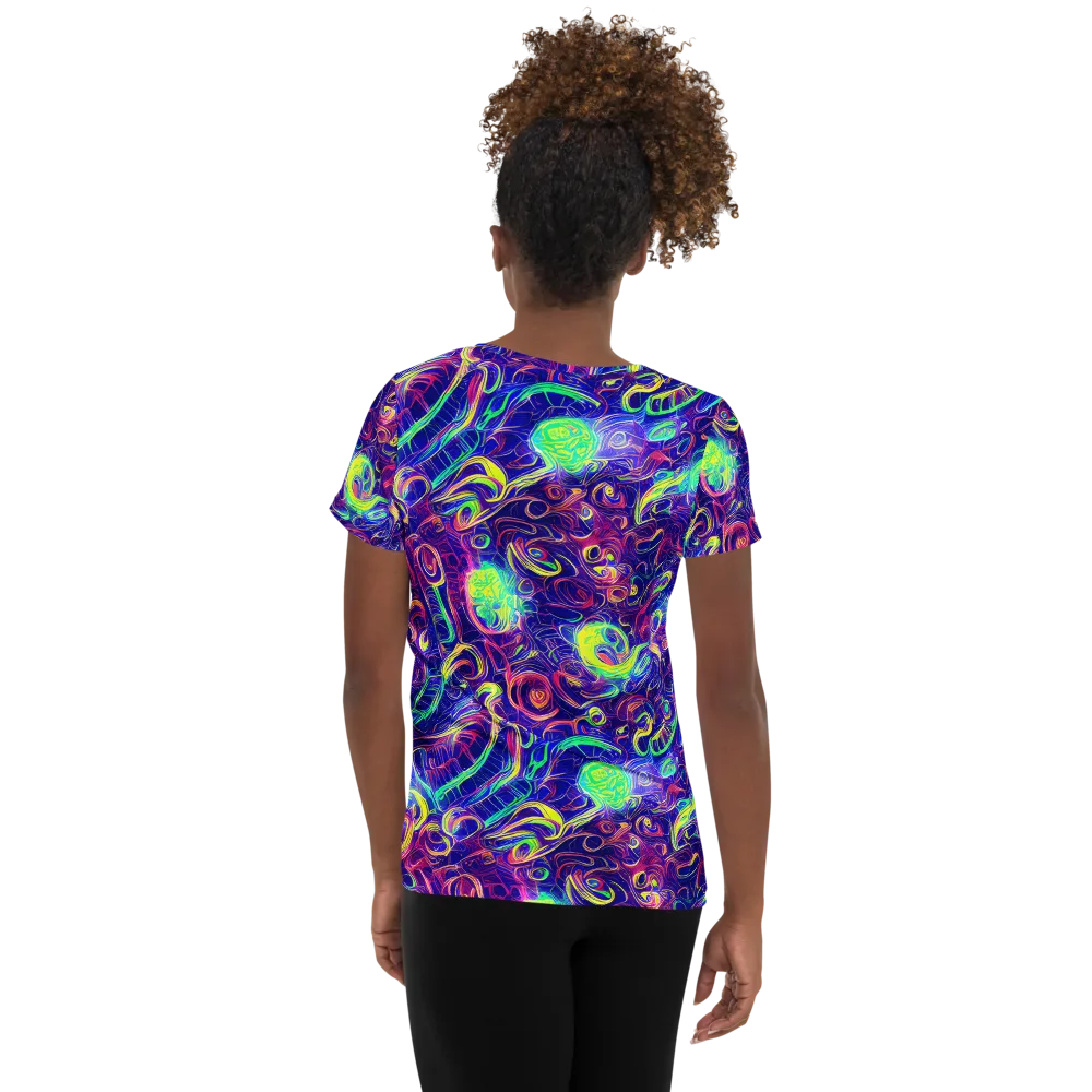 Limefire Ribbons on Women's Athletic T-Shirt — Back