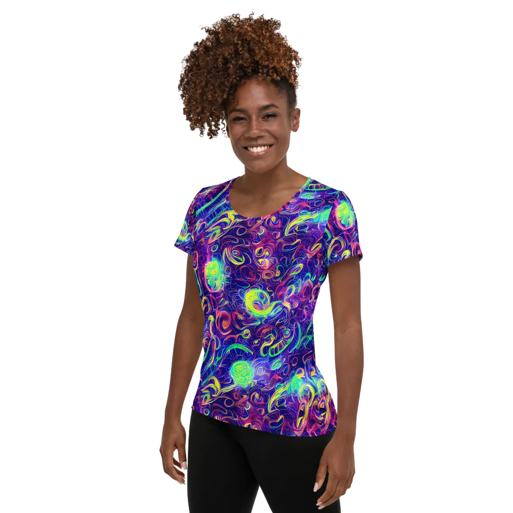 Limefire Ribbons on Women's Athletic T-Shirt — Left