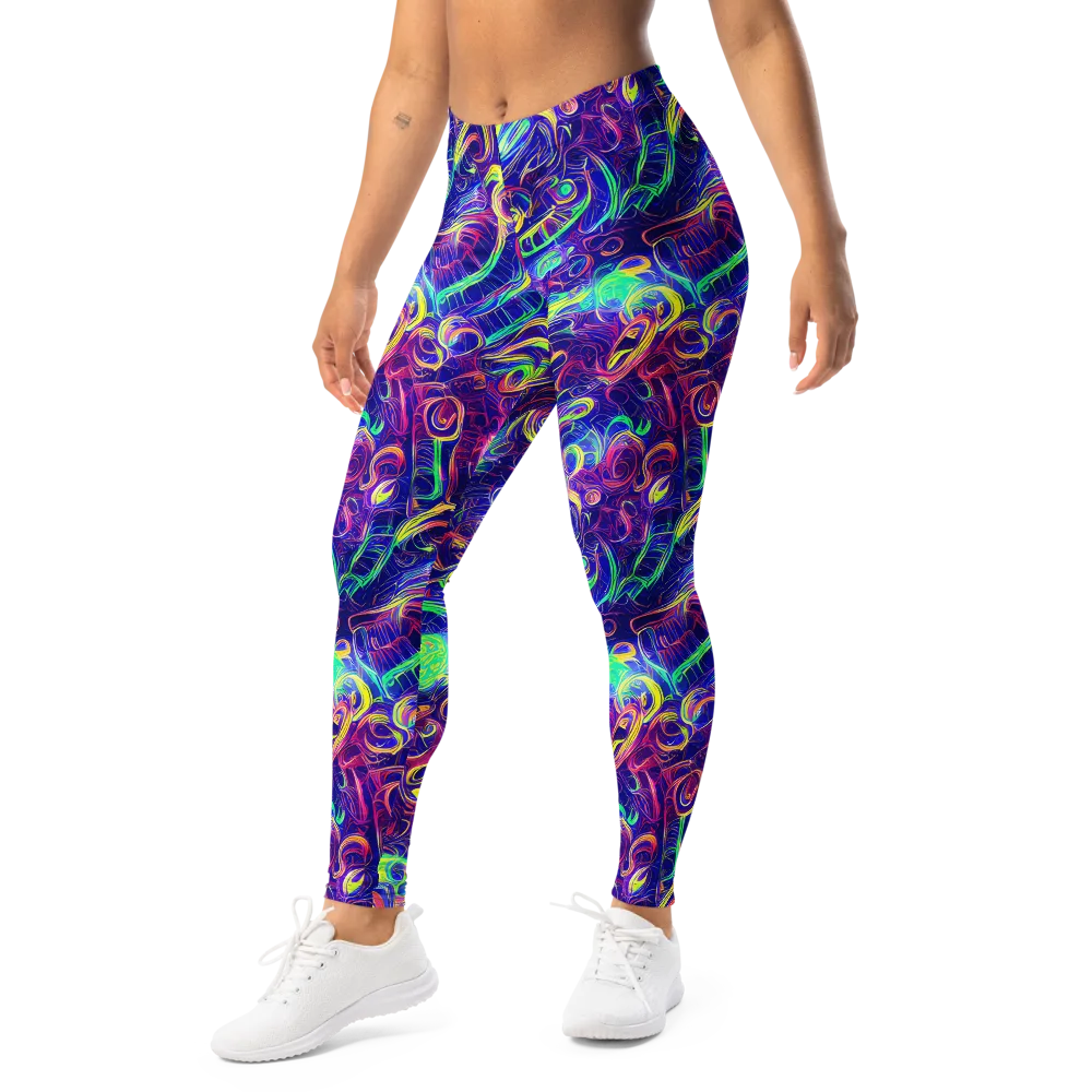 Limefire Ribbons on Leggings — Left Front