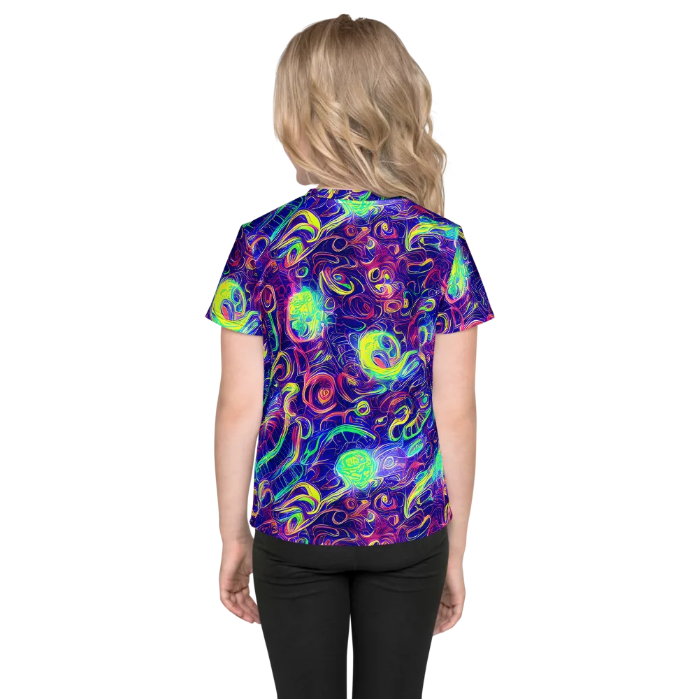 Limefire Ribbons on Kids Crew Neck T-Shirt — Back