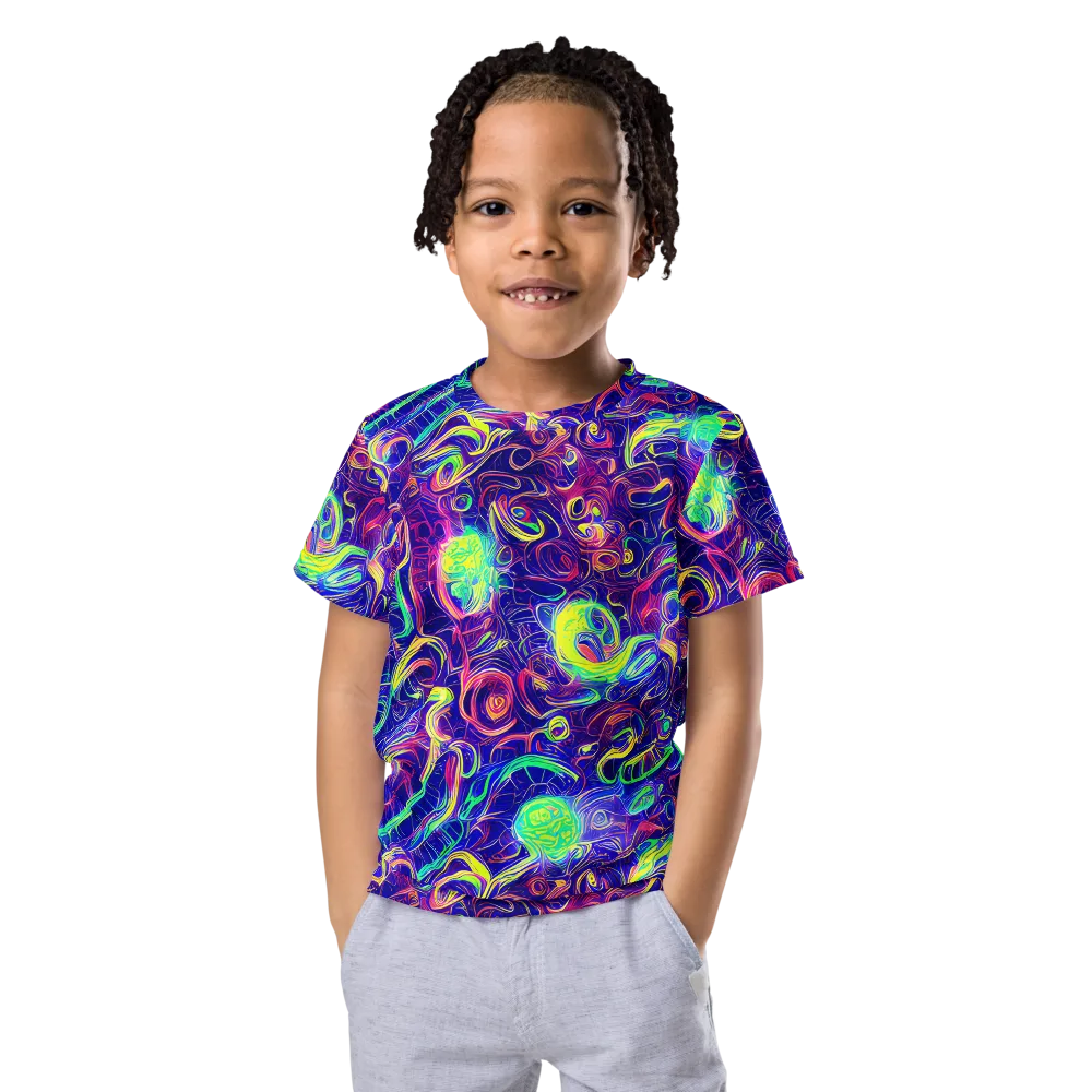 Limefire Ribbons on Kids Crew Neck T-Shirt — Front
