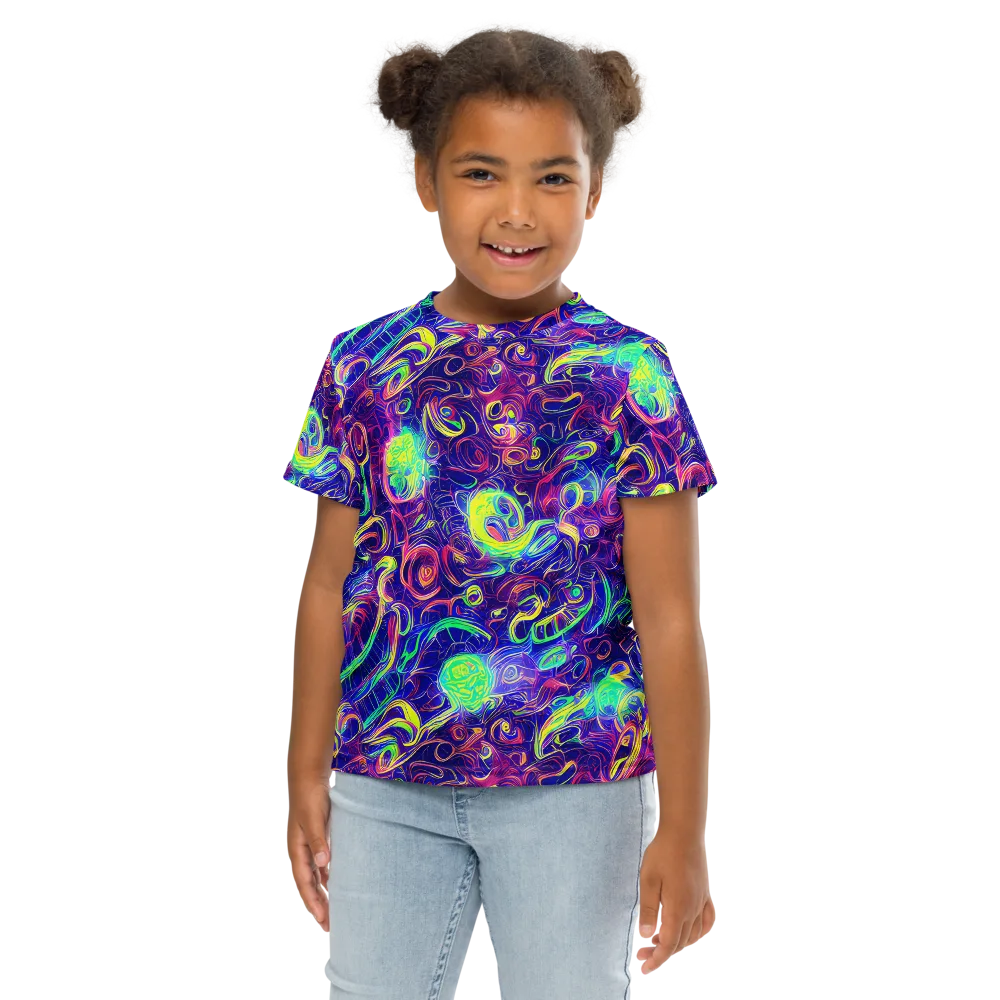 Limefire Ribbons on Kids Crew Neck T-Shirt — Front