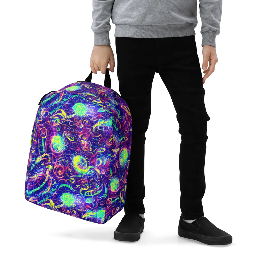 Limefire Ribbons on Minimalist Backpack — Zoomed-in