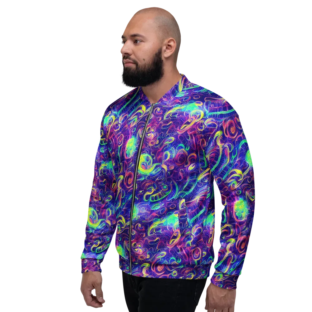 Limefire Ribbons on Bomber Jacket — Left