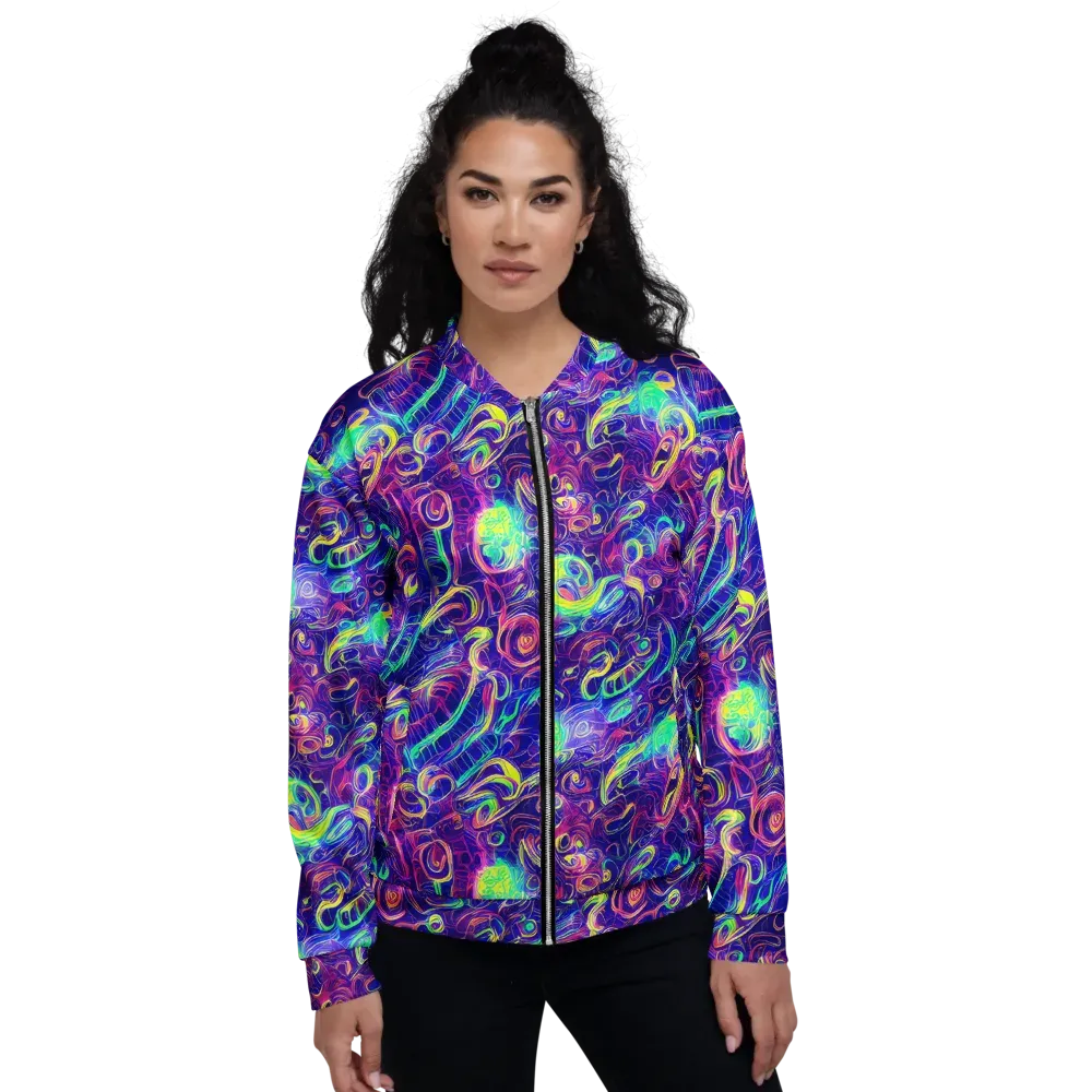 Limefire Ribbons on Bomber Jacket — Front