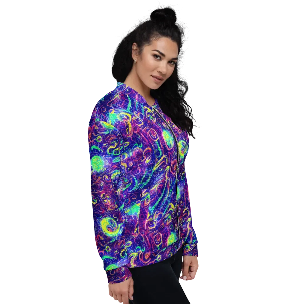 Limefire Ribbons on Bomber Jacket — Right