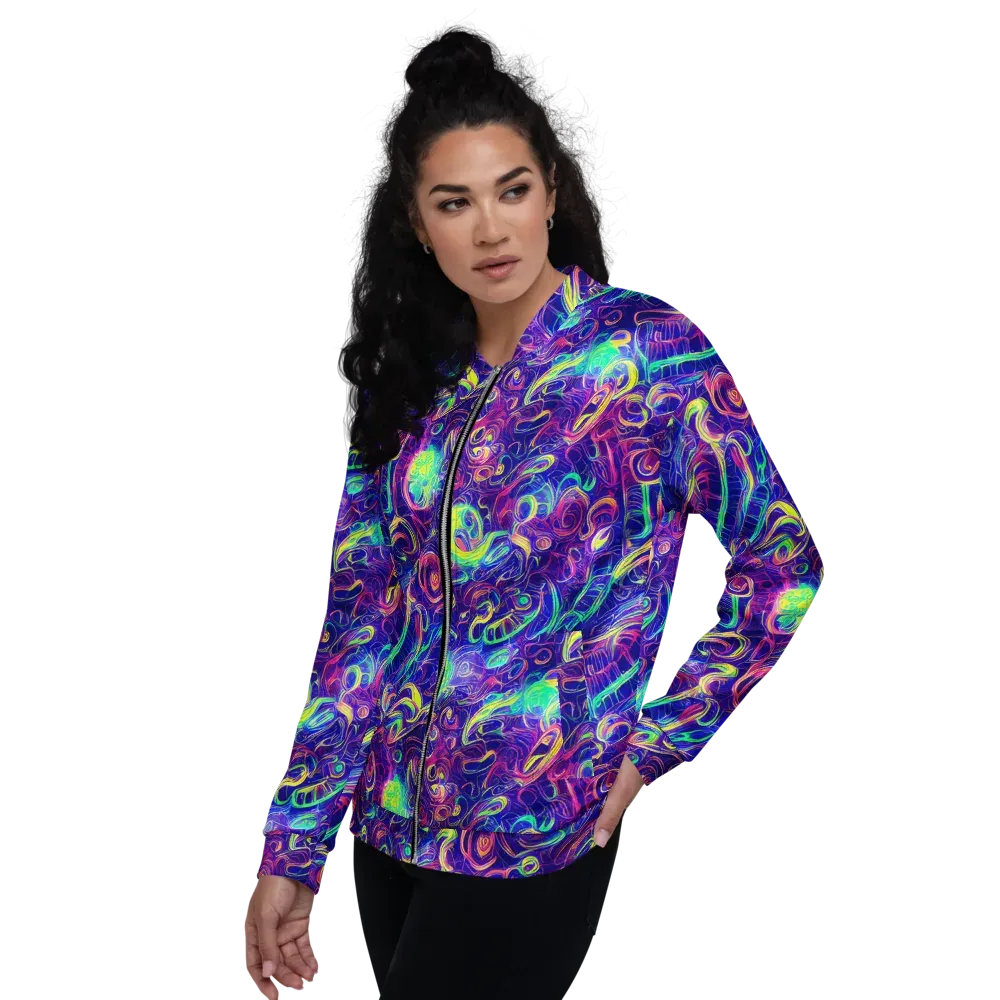 Limefire Ribbons on Bomber Jacket — Left