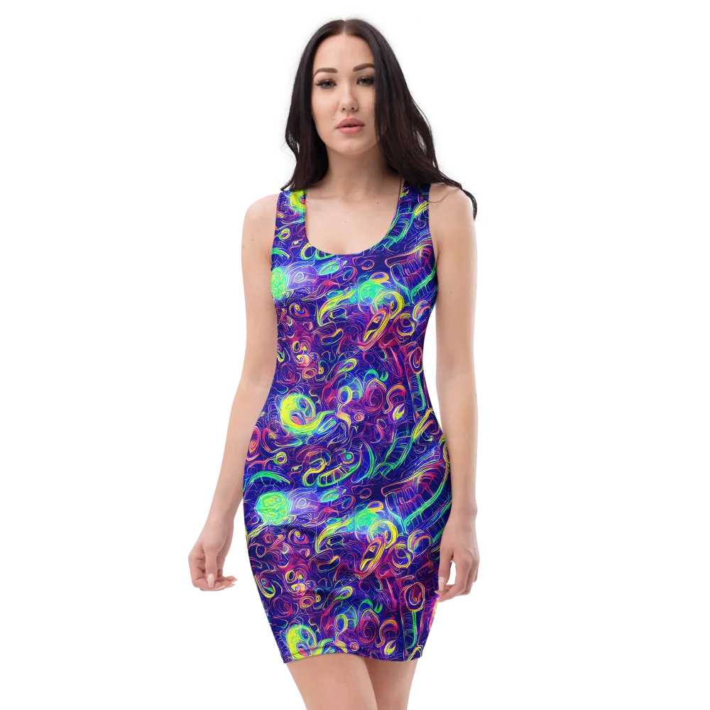 Limefire Ribbons on Bodycon Dress — Front