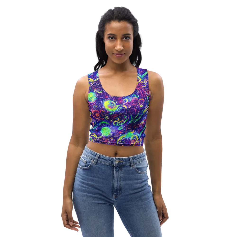 Limefire Ribbons on Crop Top — Front