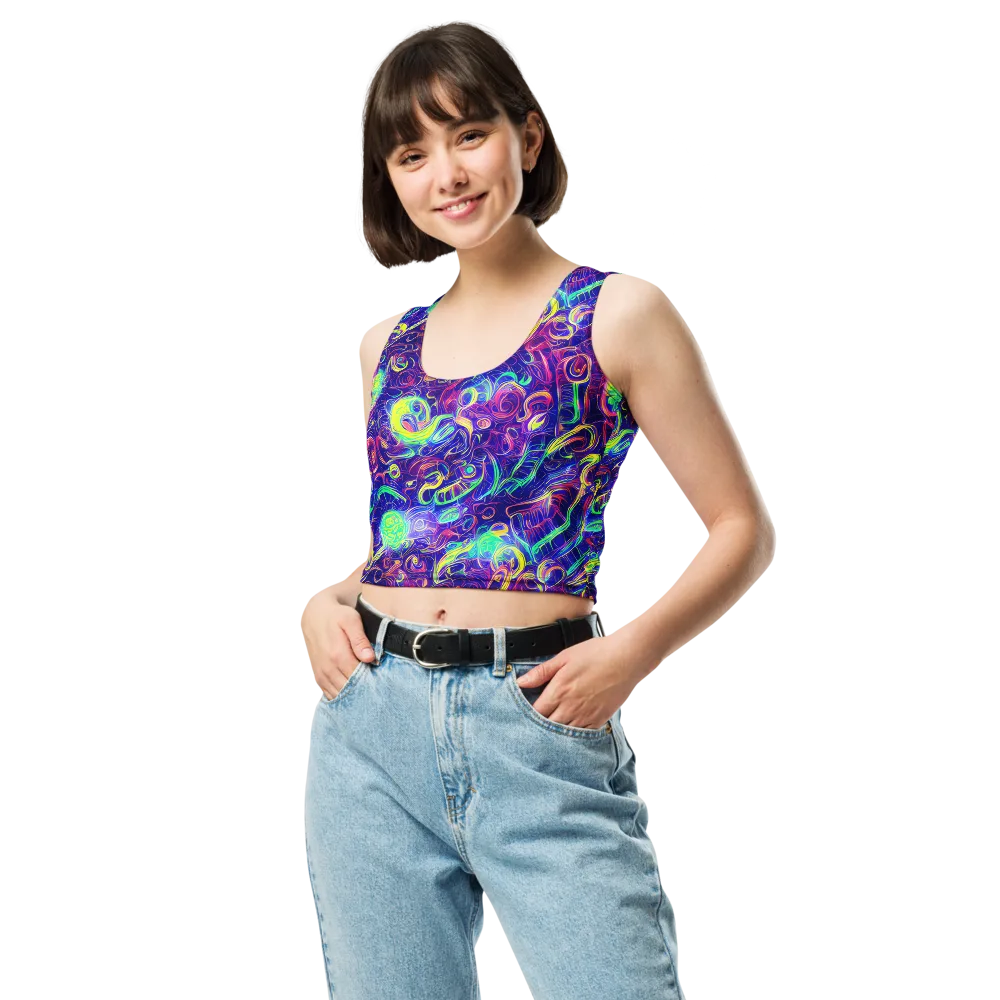Limefire Ribbons on Crop Top — Front
