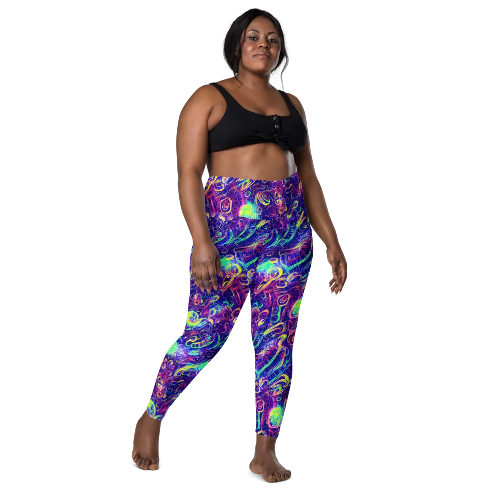 Limefire Ribbons on Leggings with Pockets — Front