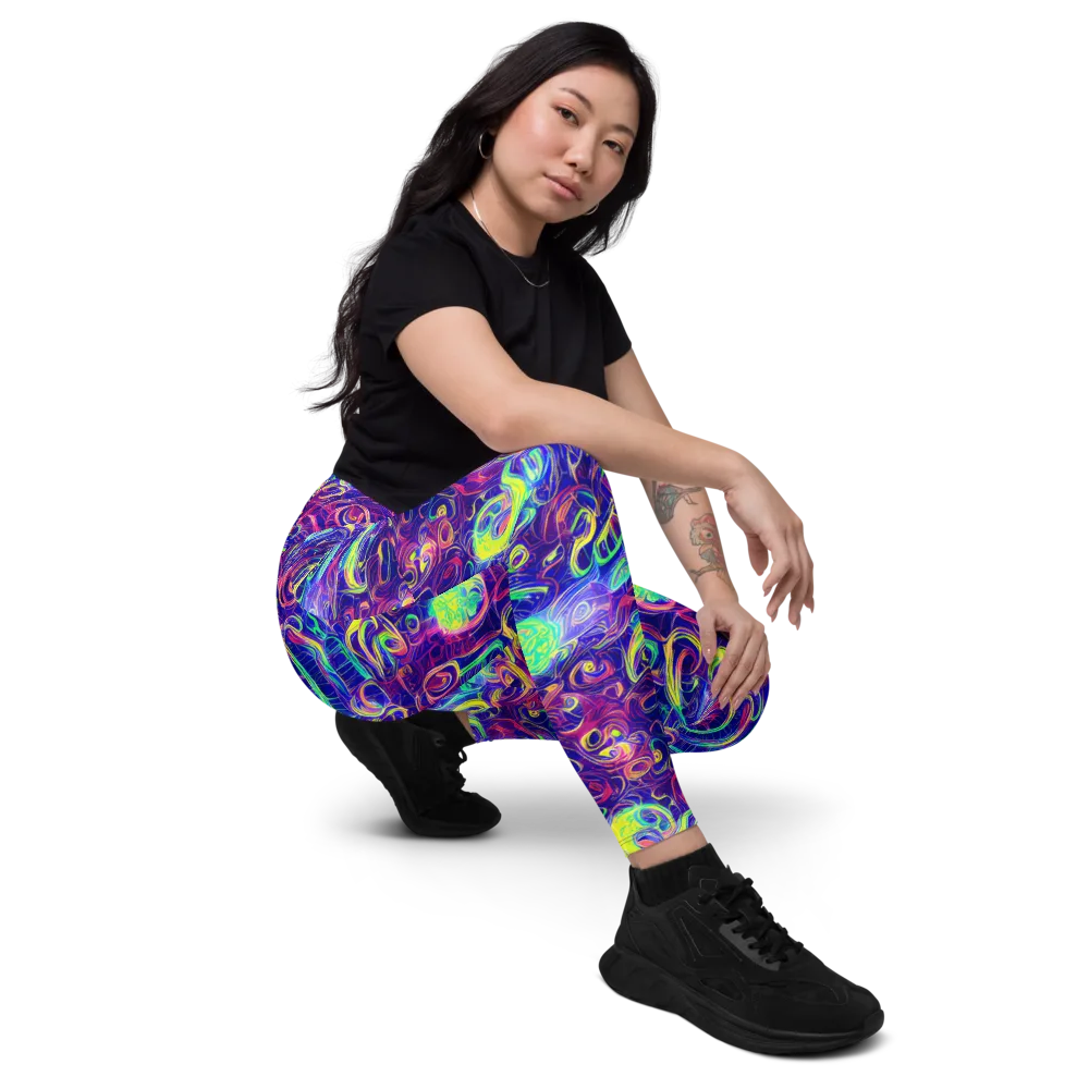 Limefire Ribbons on Leggings with Pockets — Right Front